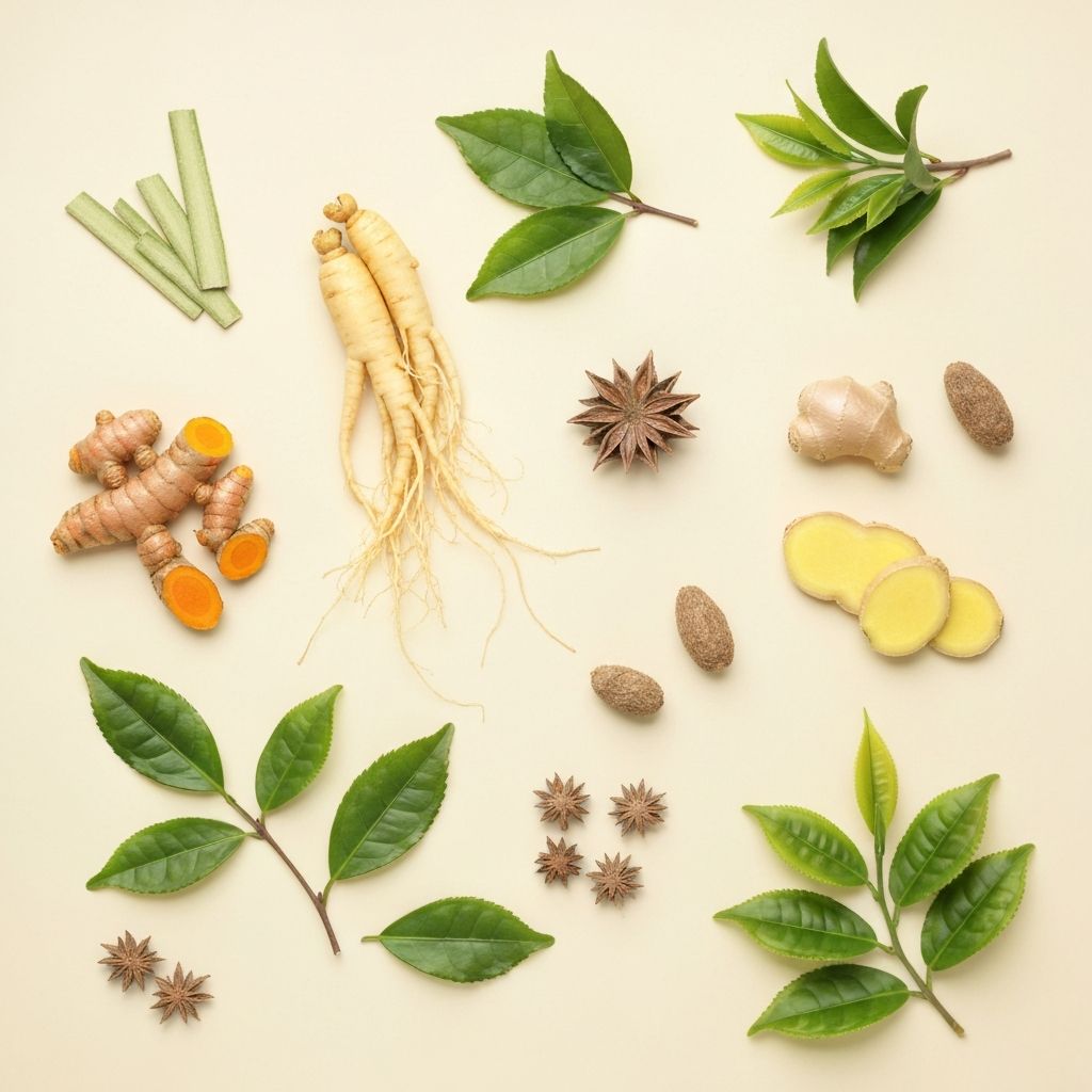 Verschiedene Heilkräuter und Pflanzen